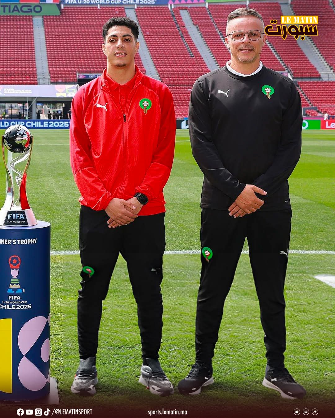 المدرب وهبي وقائد المنتخب في لحظة رمزية قبل النهائي التاريخي أمام الأرجنتين