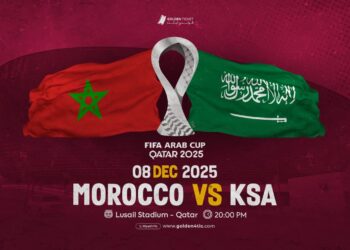 الملعب ممتلئ… المغرب والسعودية يشعلان كأس العرب 2025 في مباراة بشبابيك مغلقة